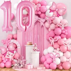 Bow Pink Number Balloon 40 Inch Foil Number 1 Balloon With Bow Big Pink 1 Bal…