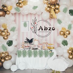 Abzo 20 Pcs Artificial Palm Leaves Stems Greenery Tropical Palm Leaves Faux M…