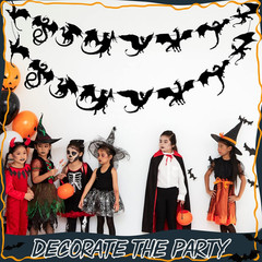 4 Pcs Black Dragon Party Banner Hanging Dragon Decor Birthday Supplies 32 Black