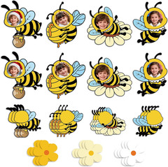 Bee Cutouts for Bulletin Board Decoration – 50 Pcs Large Flower & Honey Bee Clas