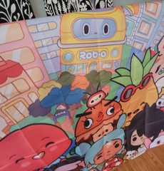 BIG 5×3′ Rob-O Cartoon Character Childrens Birthday Backdrop Banner Party Fabric