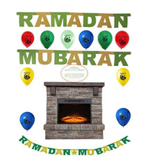 Ramadan Decoration Set (21 Pcs)Balloons+Banner Islamic gift Islamic Quran Favor