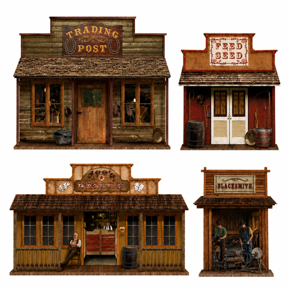 Beistle Insta-Theme Wild West Props Wall Decor Party Scene Set of 2 Western
