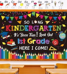 2026 Kindergarten Graduation Banner Backdrop 6x4FT So Long Kindergarten It’s Bee