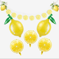 Lemon leaves Lemon foil Balloons Summer lemonade with Banner for Fruit theme bir
