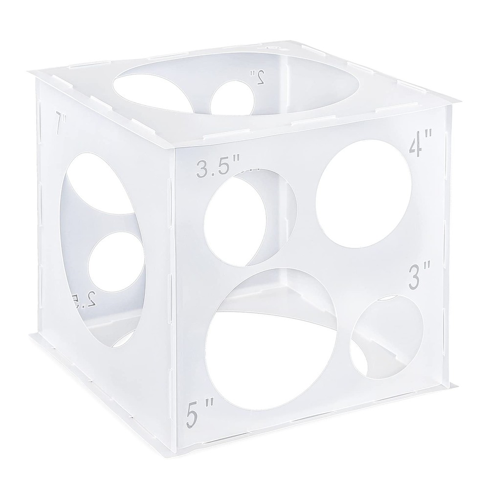 12 Holes Balloon Sizer Cube Box – Collapsible Plastic Measurement Tool for De…
