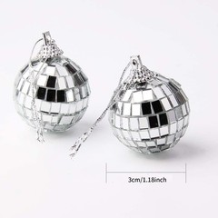 Elegant Silver Disco Mirror Ball Ornaments – 12 Pcs for Events & Celebrations