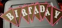 Die Cut Pink & Brown BIRTHDAY for Banner