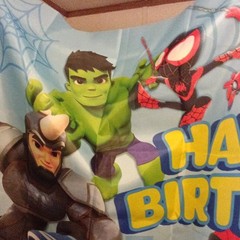 Marvel Comic Book Heroes Party Backdrop Birthday Decoration Spider-Man Hulk