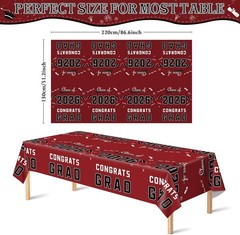 2026 Graduation Party Tablecloth – Maroon Plastic Decor for Celebration Banner