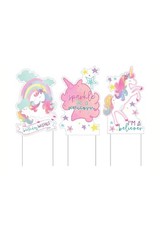 3Pcs Unicorn Birthday Party Yard Signs 15.8 × 24.8″H Assorted Design Party Decor