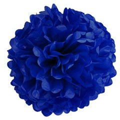 Navy Blue Yellow Tissue Paper Pom Poms Ceiling Wall Hanging 8 10 12 In 12 PCS