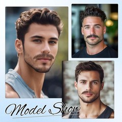 Realistic Mustache and Fake Beard for Men, Natural Looking Costume Mustache H…