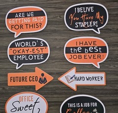 10designs 5pcs Office Photobooth PVC Props, Office photobooth Premium PROPS