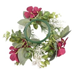 Decorative Candle Ring with Hydrangea Design for Table Centerpieces