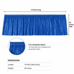 12-PC Patriotic Red, White & Blue Plastic Pleated Table Skirts 14″L x 29″H #591