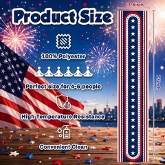 Multi-Functional Patriotic Stars Table Runner for 4th of July Celebrations