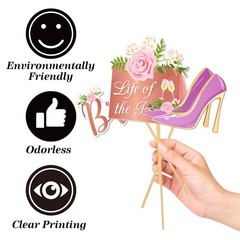 Wedding Party Photo Booth Props, Funny Bride Shower/Reception Party Selfie Pr…