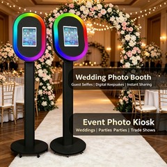 Photo Booth Stand RGB Ring Light Selfie Station for 10.2″-13″ iPad Wedding Party