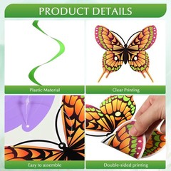 Pasimy 62 Pcs Spring 3D Flower Butterfly Hanging Swirls Decorations…