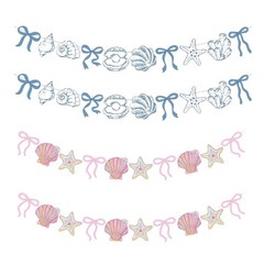 Ocean Coastal Nautical Paper Hanging Decoration for Women Men Bridal Mermaid