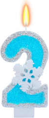 Blue Frozen Birthday Party Decorations, White Snowflake Number Candles 0-9, Kids