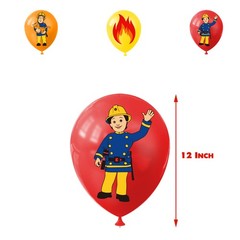 Fireman Sam Birthday Party Decor Supplies Balloons Banner Cake Toppers Kids