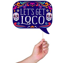 Fiesta Photo Booth Props – 41-pc Photobooth Kit with 8 x 10-Inch Sign, 60 Adh…
