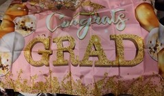 Huge Congrats Grad 5x3ft Banner Decoration