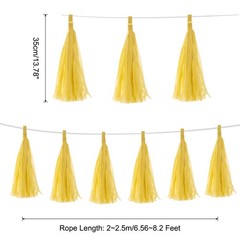 20Pcs Light Yellow Tassel Garland Banner with Rope