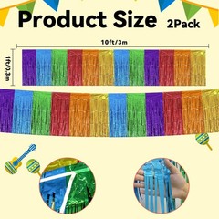 Fiesta Party Decorations – 2 Pack Cinco De Mayo Fringe Streamers | Mexican Pa…