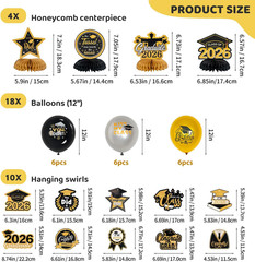Graduation Decorations Set Class of 2026 Backdrop Congrats Grad Banner