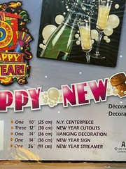 1998 Beistle Co. 7 Piece New Year’s Decorama Centerpiece, Cutouts, Streamer, Etc