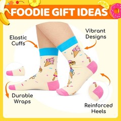 Funny Socks Kids Pickle Ice Cream Popcorn Gifts 7-9 Years Boys Girls Novelty