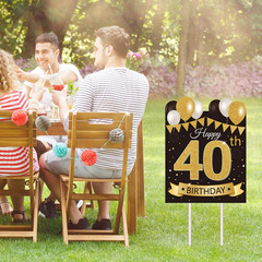 Happy 40Th Birthday Yard Sign for Men Large 40Th Birthday Decorations Yard Signs