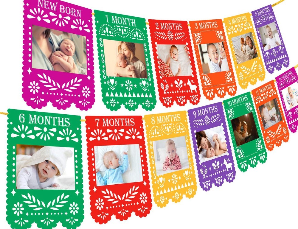 Mexican Photo Banner Fiesta First Monthly Banner Papel Picado First Fiesta Bi…