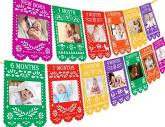 Mexican Photo Banner Fiesta First Monthly Banner Papel Picado First Fiesta Bi…