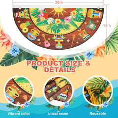 4 Pack Hawaiian Luau Party Decorations, Tiki Bar Bunting Flags and Signs, Tropic