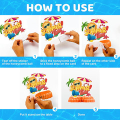 Summer Party Decorations, Hello Summer Banner Hanging Swirls and Honeycomb Cente