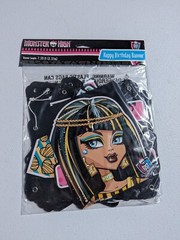 Monster High NOS 2011 Happy Birthday Banner Cleo De Nile JUMBO Letters 7.59 ft