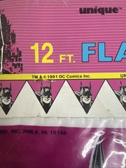 Vintage Batman Returns 1991 Unique Flag Party Banner 12Ft.