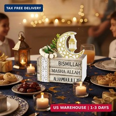 Ramadan Decorations for Home Eid Mubarak Decorations Wood Ramadan Table Sign Gol