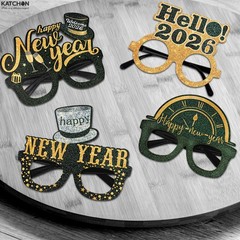 New Years Glasses 2026 – Plastic Gold and Black – Party Supplies for NYE