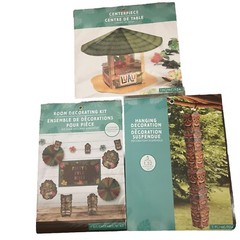 Tiki Party Decorations 3 Piece Lot Center Piece Room Decor Kit Hanging