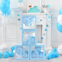 Transparent Baby Boxes with Letters for Baby Shower, Gender Reveal & Birthday De