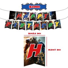 Transformer Birthday Party Decor Supplies Balloons Banner Cake Toppers Kids