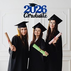 2025 Graduation Party Decorations Wooden Sign Blue Class of 2025 Photo