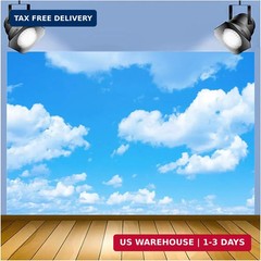 Fabric 7x5ft Sky Backdrop Theme Photography Light Blue Sky Clouds Sunny Sky Phot