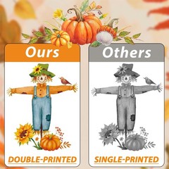 Fall Window Clings – Watercolor Autumn Harvest Double-Sided Colorful