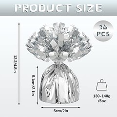 36 Pcs Metallic Balloon Weights Set Heavy Solid Metallic Anchor Balloon Silver